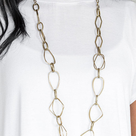 Attitude Adjustment - Brass - Paparazzi Accessories Necklace