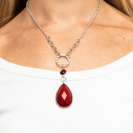 Valley Girl Glamour - Red Necklace - Bling by Danielle Baker