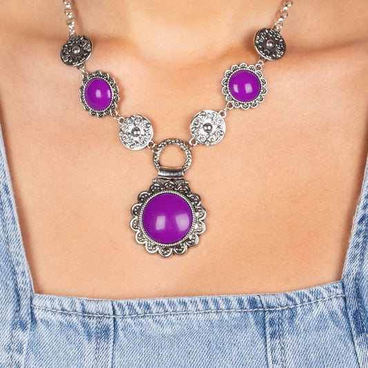 Poppy Persuasion - Purple Necklace - Bling by Danielle Baker