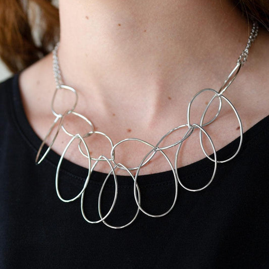 Top-TEAR Fashion - Silver Teardrop Necklace - Bling By Danielle