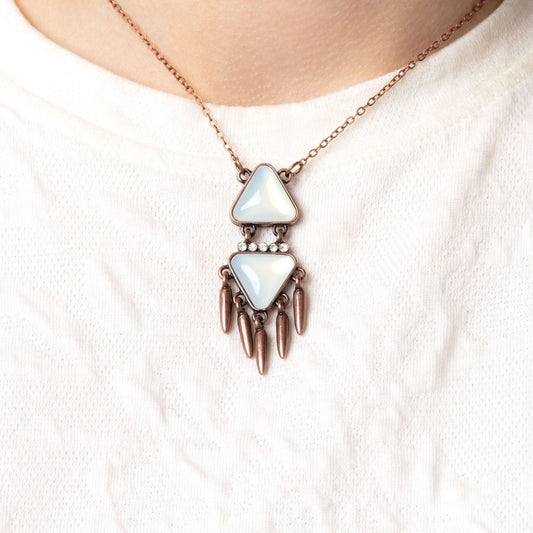 Under the FRINGE - Copper & White Necklace - Bling by Danielle Baker