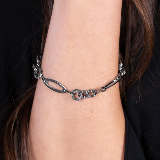 Chic Charmer - Black Gunmetal Bracelet - Bling by Danielle Baker