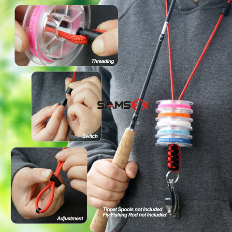 Maximumcatch High Quality Fly Fishing Lanyard with Zinger Tippet Holder  Line Nipper Forceps Bottle Holder Fly Fishing Accessory