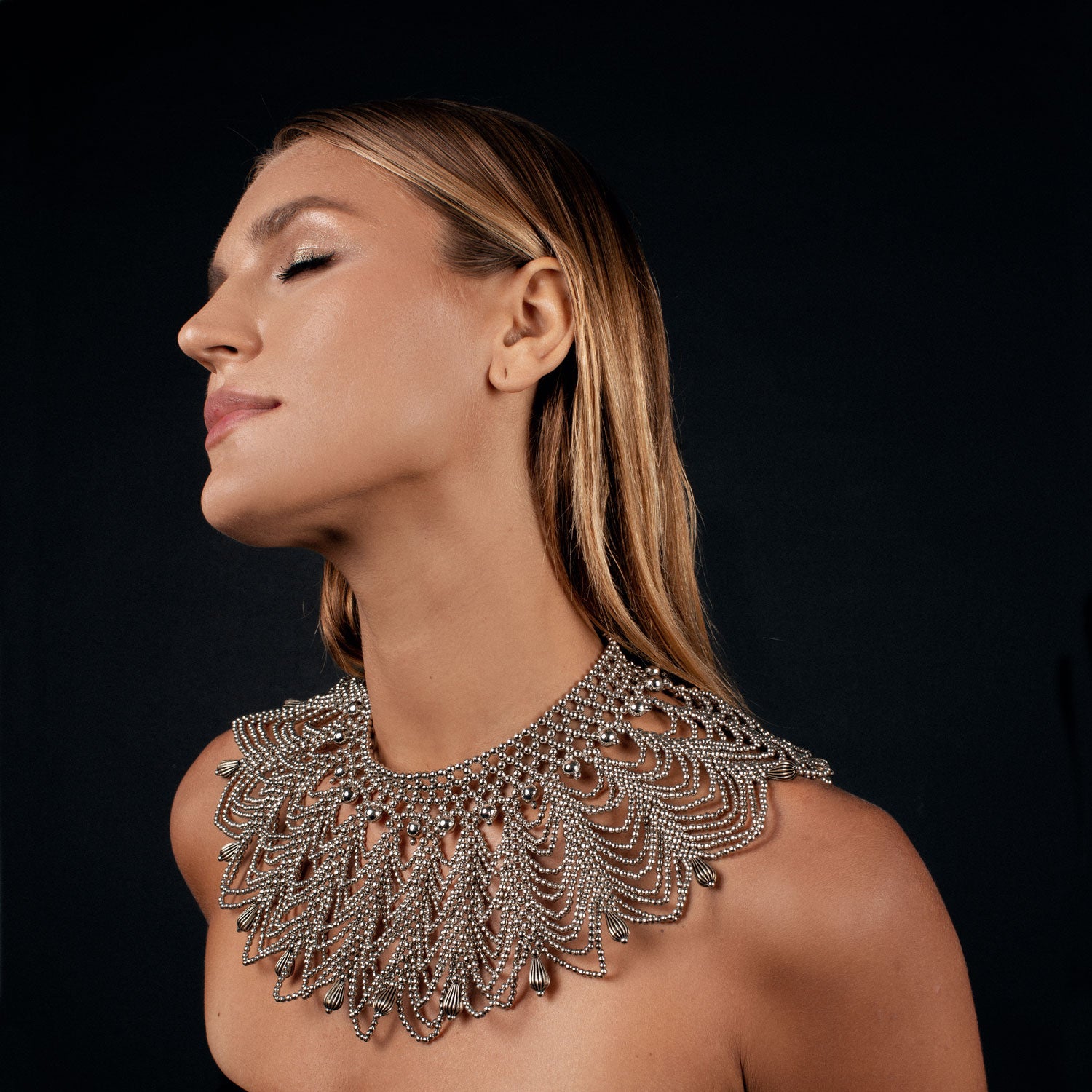 Anais Metal Lace Choker in SIlver - Object  Dawn product image