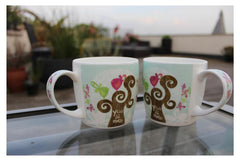 Hudson & Middleton Fine Bone China Mugs - Valentina Range You and Me (Set of 2)