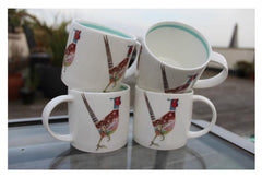 Hudson & Middleton Fine Bone China Mugs - DM Collection Pheasant (Set of 4)