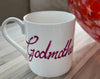 Magenta 1 pint, your name, coloured mug with crystals