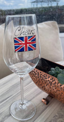 Union Jack Wine Glass 
