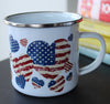 USA American Flag Enamel Mug