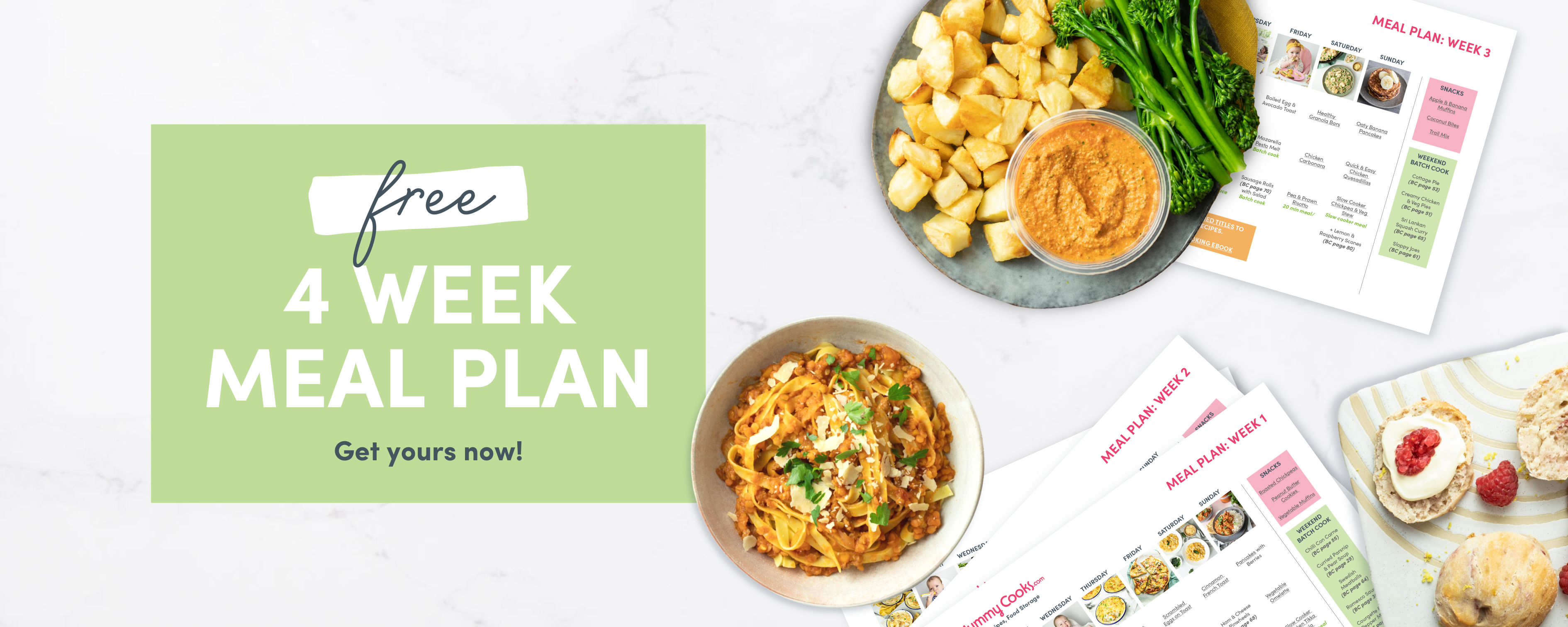 Plan de repas GRATUIT de 4 semaines - Des repas sains et planifiés pour la famille - Mummycooks.com