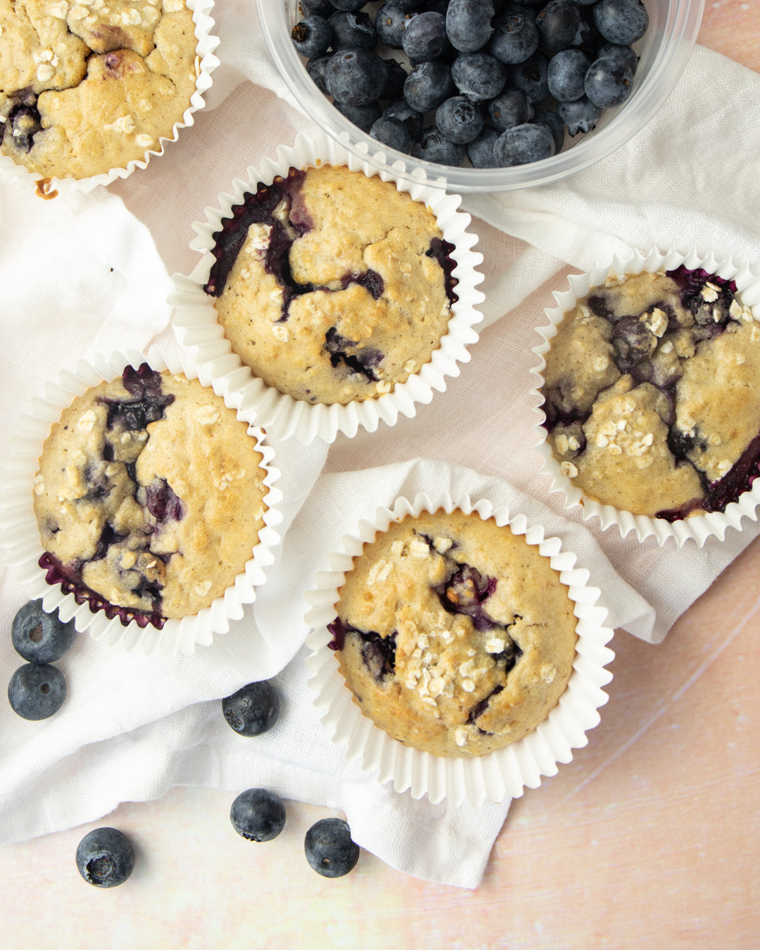 Apple blueberry oat muffins