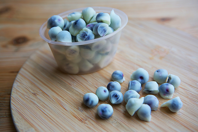 Gefrorener Joghurt-Blaubeer-Mama kocht