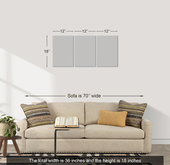 3 panels (12'' x 18'' each) size image