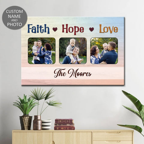 Faith, Hope & Love - 1 Corinthians 13:13, 8x8 Canvas – Canvases for Christ