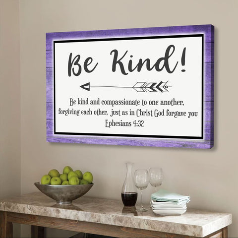 Be Kind and Compassionate Ephesians 4:32 Purple Floral 20 Oz