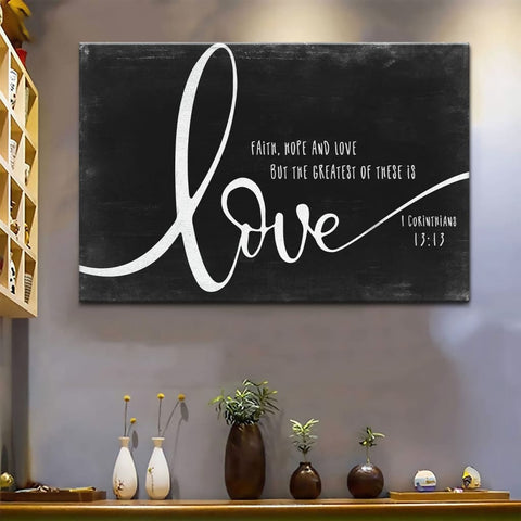 Faith, Hope & Love - 1 Corinthians 13:13, 8x8 Canvas – Canvases for Christ