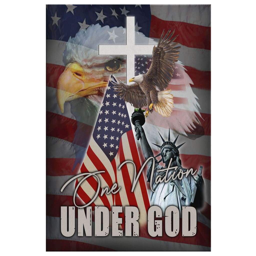 One Nation Under God Bald Eagle American Flag Christian Wall Art Canvas -  Christ Follower Life
