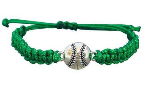 Green baseball bracelet