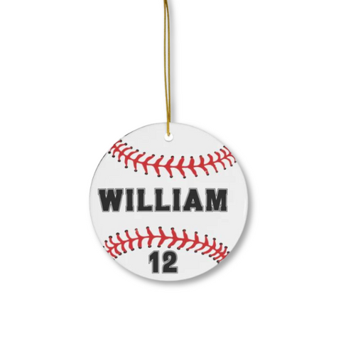 Personalized baseball ornament