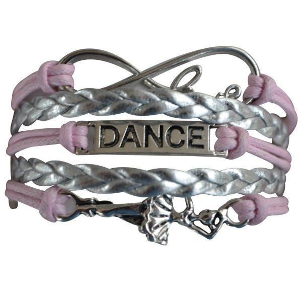 Girls Dance Infinity Bracelet- Pink & Silver