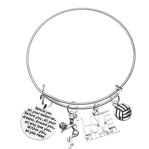 Volleyball Bangle Bracelet - Behind You All Your Memories