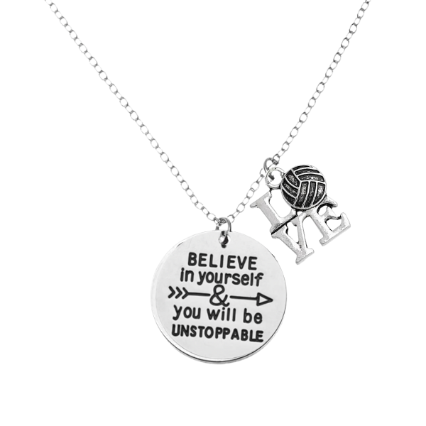 Volleyball Believe In Yourself Necklace