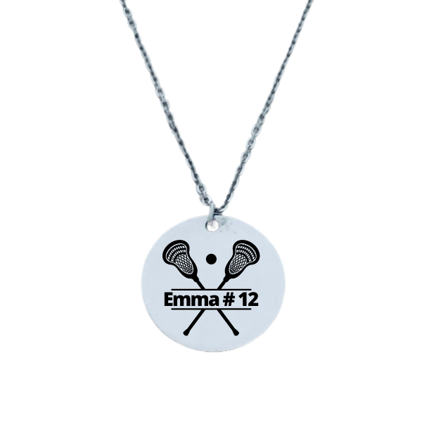 Engraved Lacrosse Charm Necklace