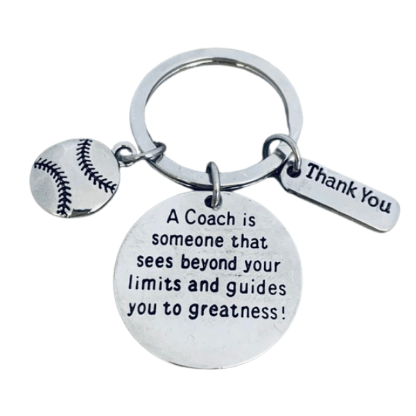 Coach Baseball Keychain with an Inspirational Quote - SportyBella