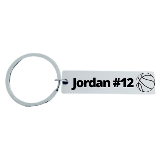 Personalized Engraved Basketball Jersey Keychain - Sportybella