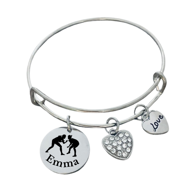 Girls Personalized Wrestling Charm Bracelet