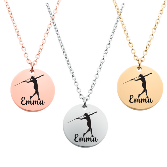 300M Hurdles Engraved Chain Necklace