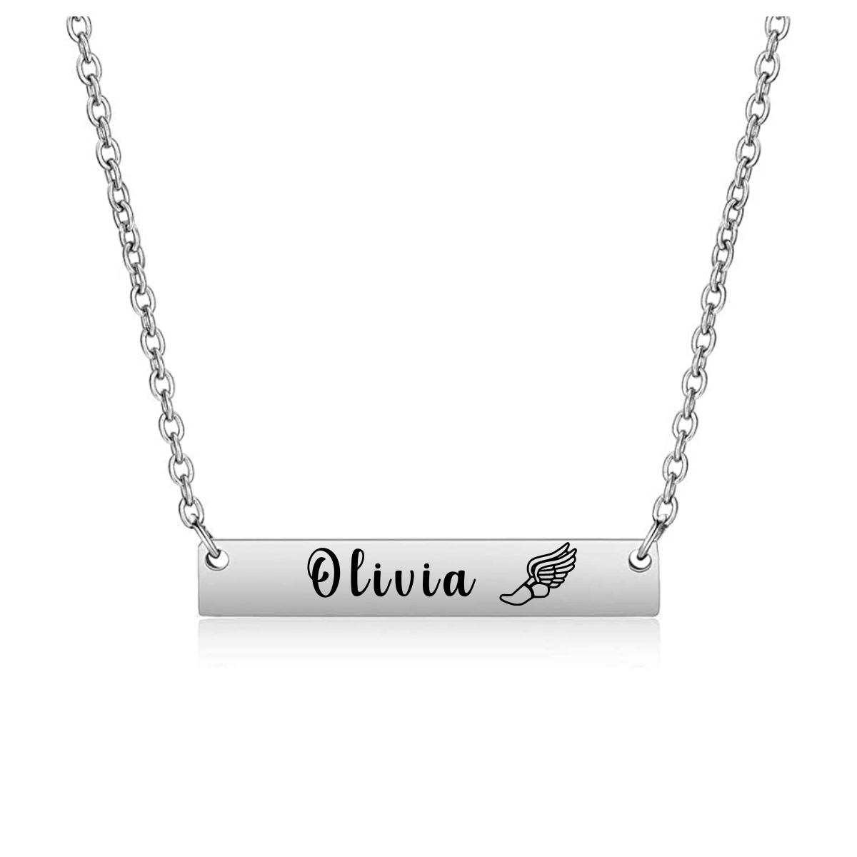 Personalized Running Track and Field Bar Necklace