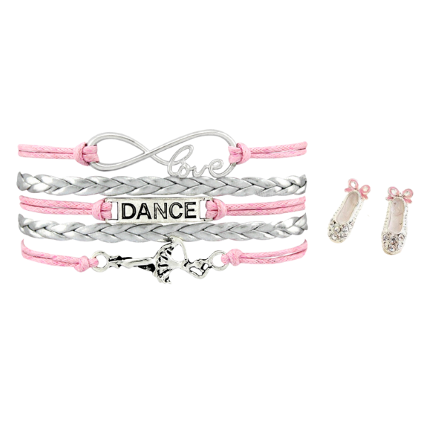 Girls Pink Infinity Dance Jewelry Set