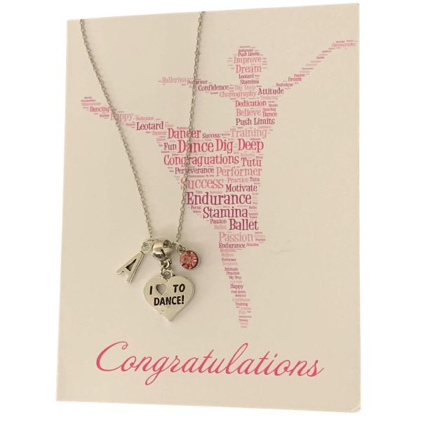 Personalized Dance Necklace & Card Gift Set