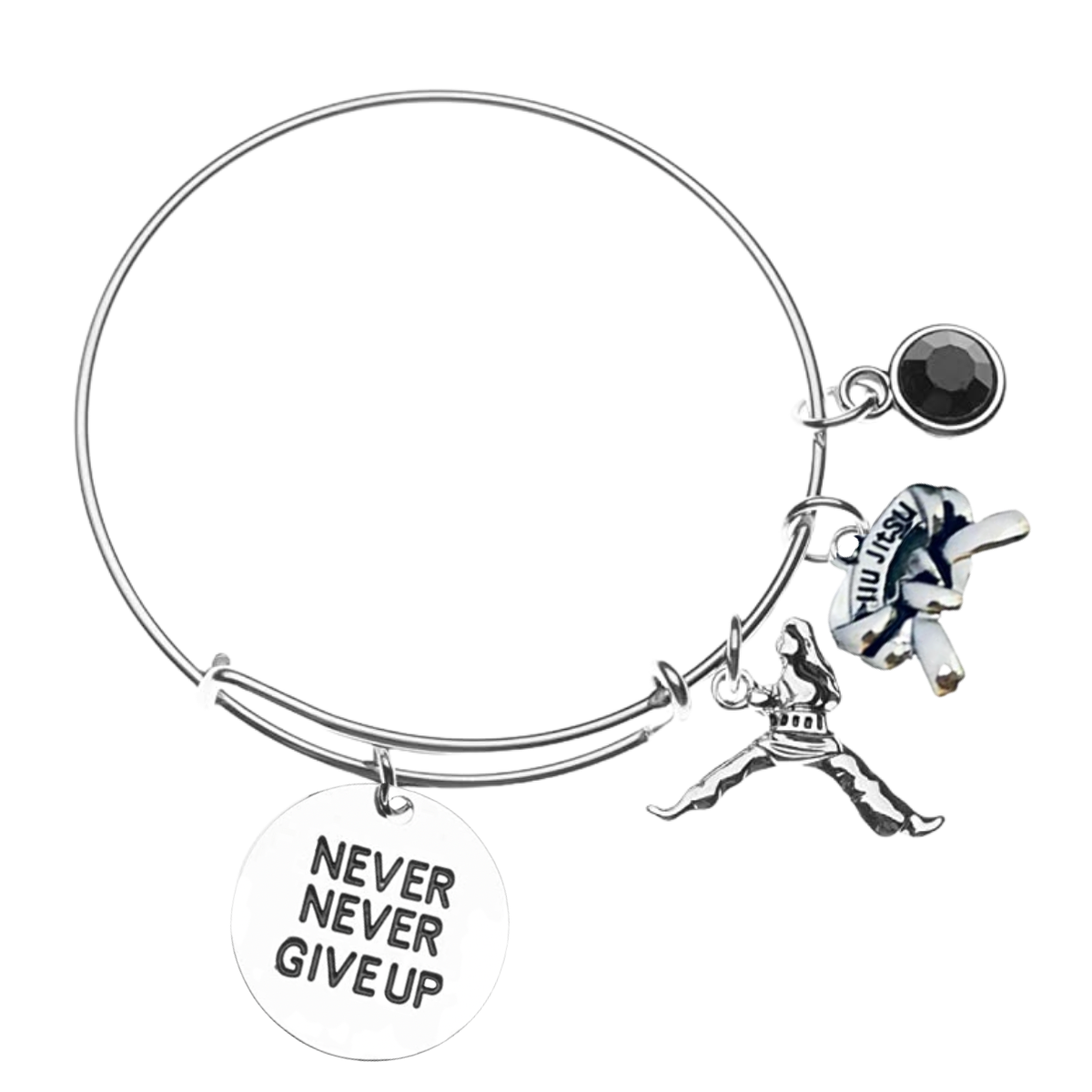 Jiu Jitsu Black Belt Bracelet - Never Give Up