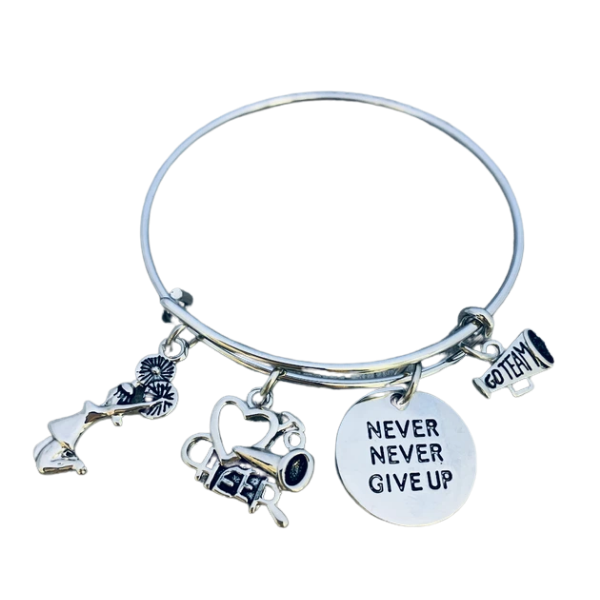 Cheer Bangle Bracelet - Never Give Up