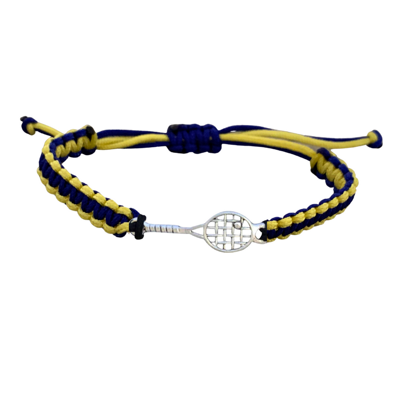 Tennis Bracelet - Adjustable Rope Bracelet with Charm - SportyBella