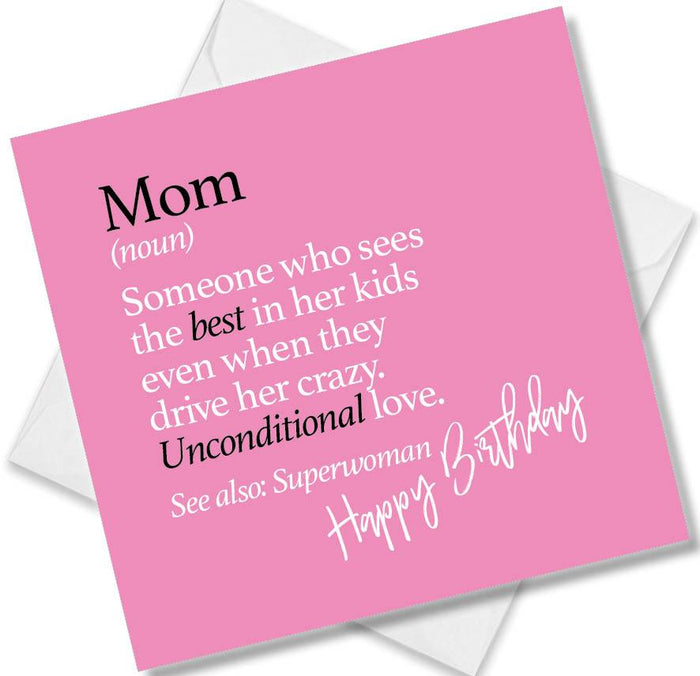 Funny Birthday Cards | Mom (noun) | Punk Cards