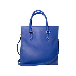 cobalt blue leather handbag