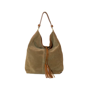 olive suede handbag