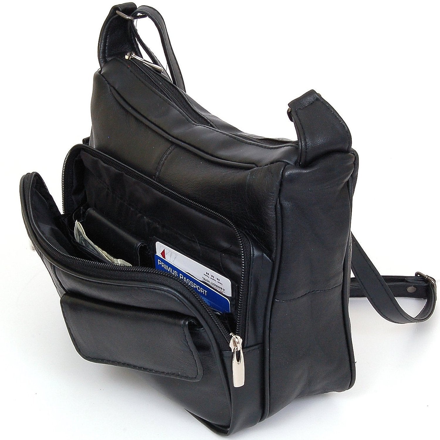 Genuine Leather Purse with Cross Body Shoulder Strap – www.waldenwongart.com