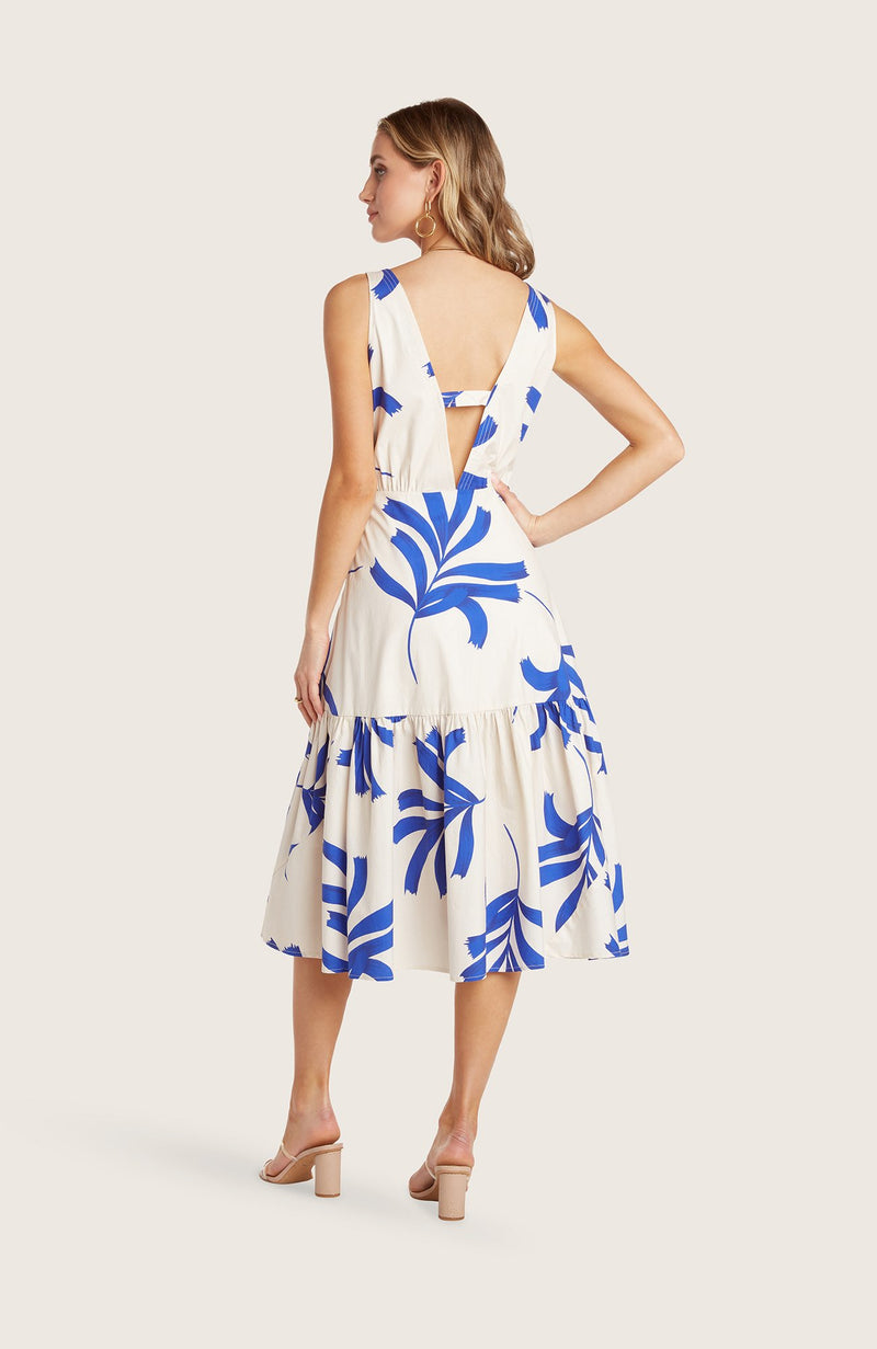 cobalt blue floral dress