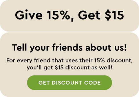 Give 15% get $15 referral program