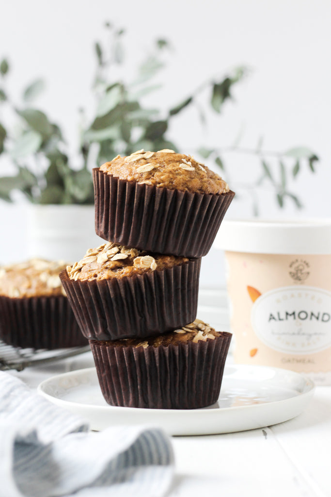 healthy banana oat muffins