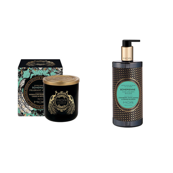 Bohemienne Fragrant Soy Candle & Body Wash Set