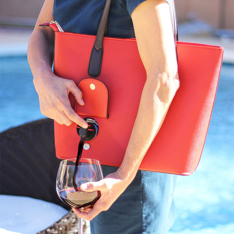 PortoVino Messenger - Vegan Leather Wine Bag with Hidden Compartment and  Dispenser Flask that Holds and Pours 2 bottles - Walmart.com