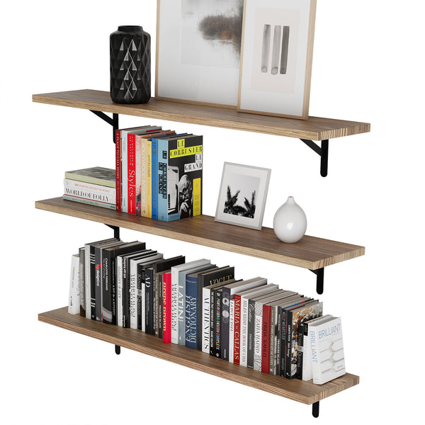 FORME 36x10 Rustic Floating Shelves for Wall Storage, Wall Bookshelf –  Wallniture