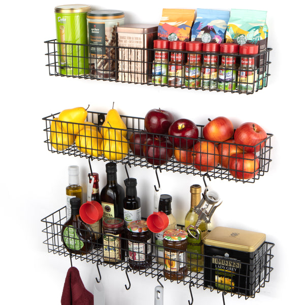 AMALFI Wire Fruit Basket, Kitchen Organization and Storage Rack with 1 –  Wallniture