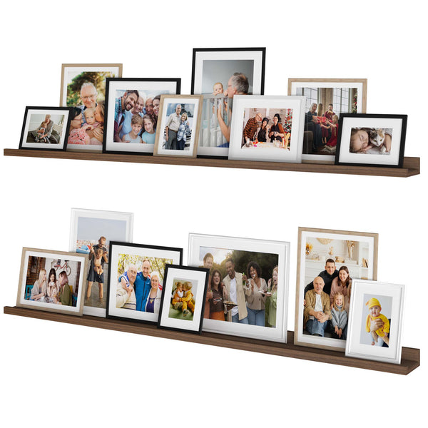 WOODARIES Hanging Collage Picture Frame - 4” x 6” Photos - Walnut