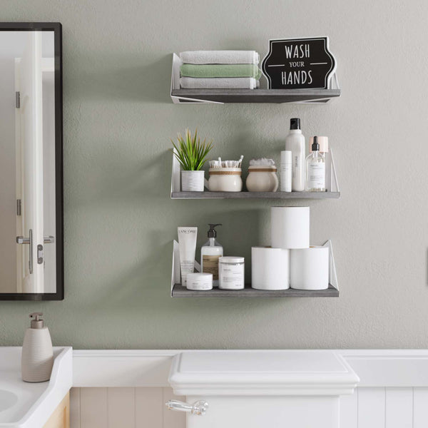 Bathroom Shelves Over Toilet White Floating Bathroom Shelves - Temu